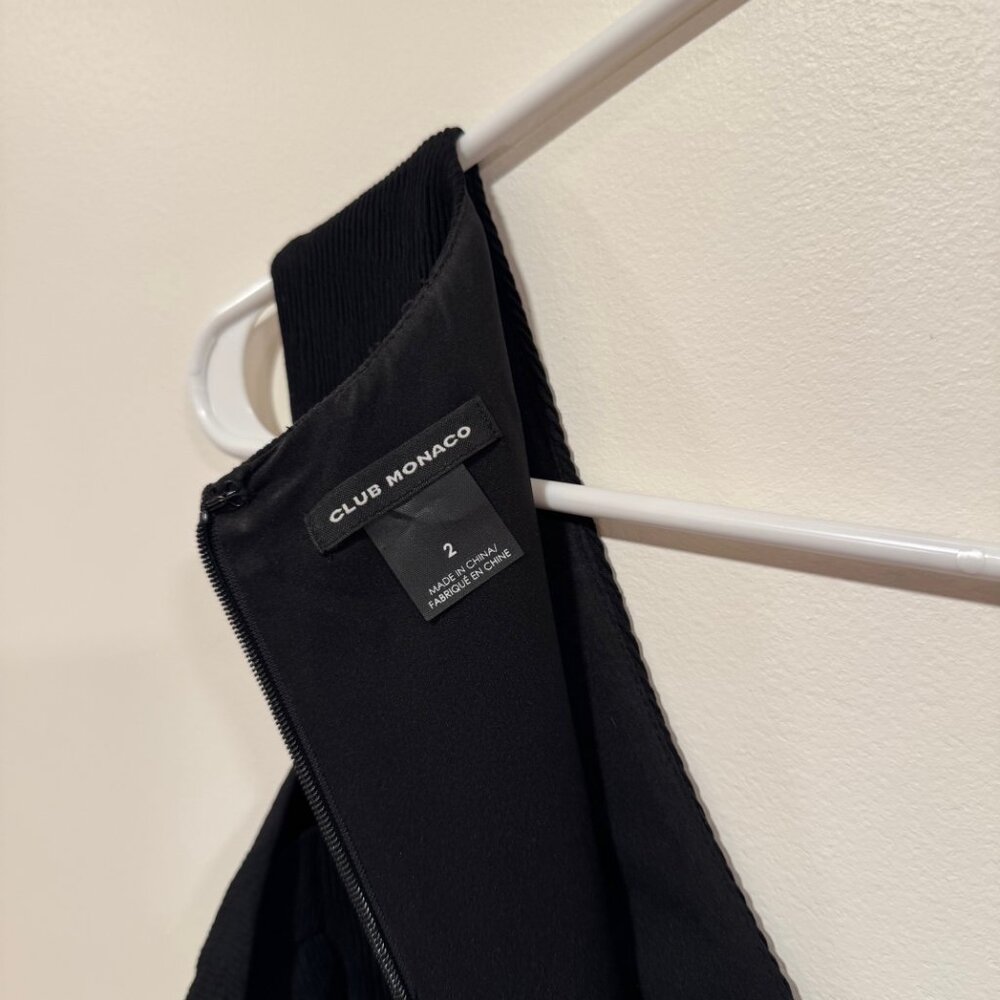 Club Monaco Sabellah Black Ribbed Cold Shoulder Jumpsuit - Picture 7 of 8
